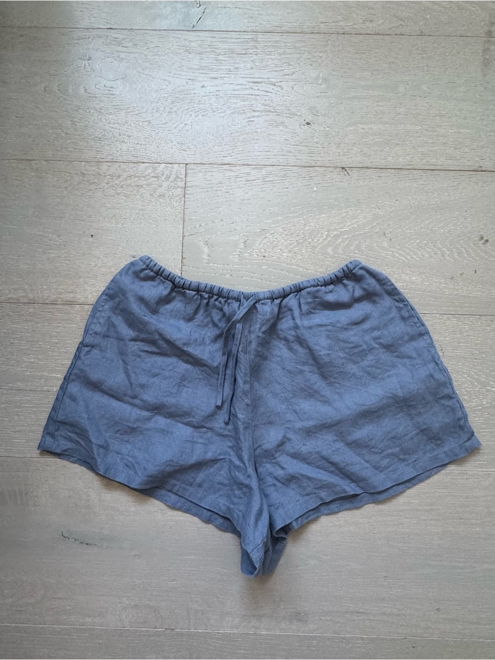 Everyday Linen-Blend Blue Women's Reformation Shorts